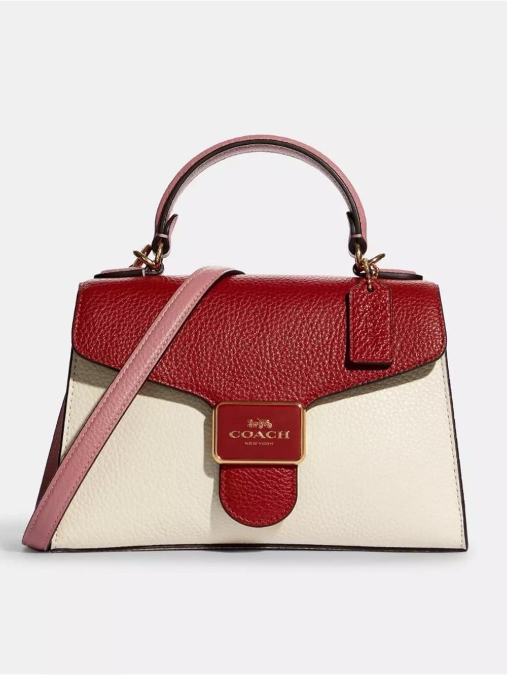 Coach Pepper Satchel in Colorblock (Red/Multi) - $350